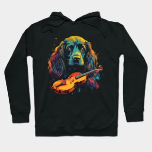 Field Spaniel Playing Violin Hoodie